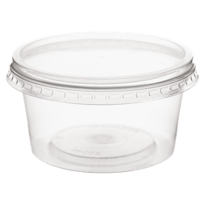 POTE TRANSPARENTE DE 250 ml COM SOBRETAMPA EM PP (Polipropileno)(Caixa com 500 unidades)