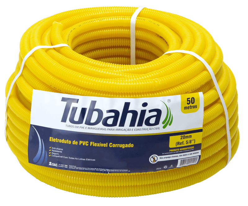 TUBO CORRUGADO EM PVC 5-8- -20mm- 50m