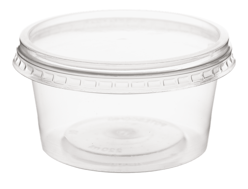 KIT POTE  TRANSPARENTE PP - 220ML SOBRETAMPA